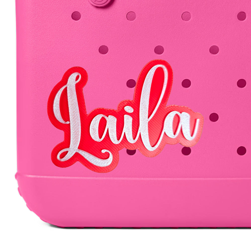 Elegant Script Style Custom Name Bag Charm for Bogg Bag and Simple Modern