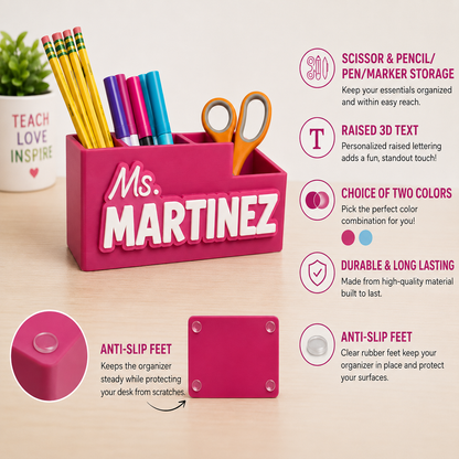Personalized Pencil Organizer for Office, Classroom, Desks, Teachers and Assistants