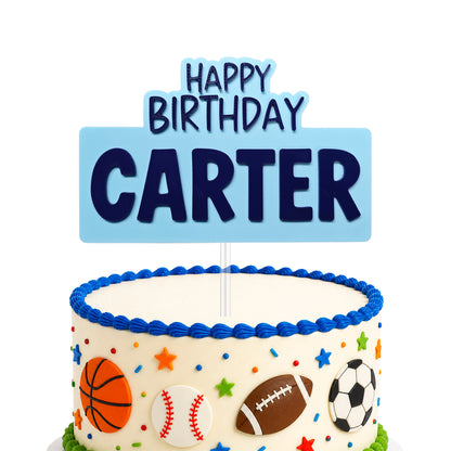Personalized Bold Style Kids Birthday Cake Topper with name