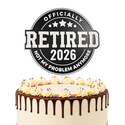 Retirement Cake Topper, Customizable Colors