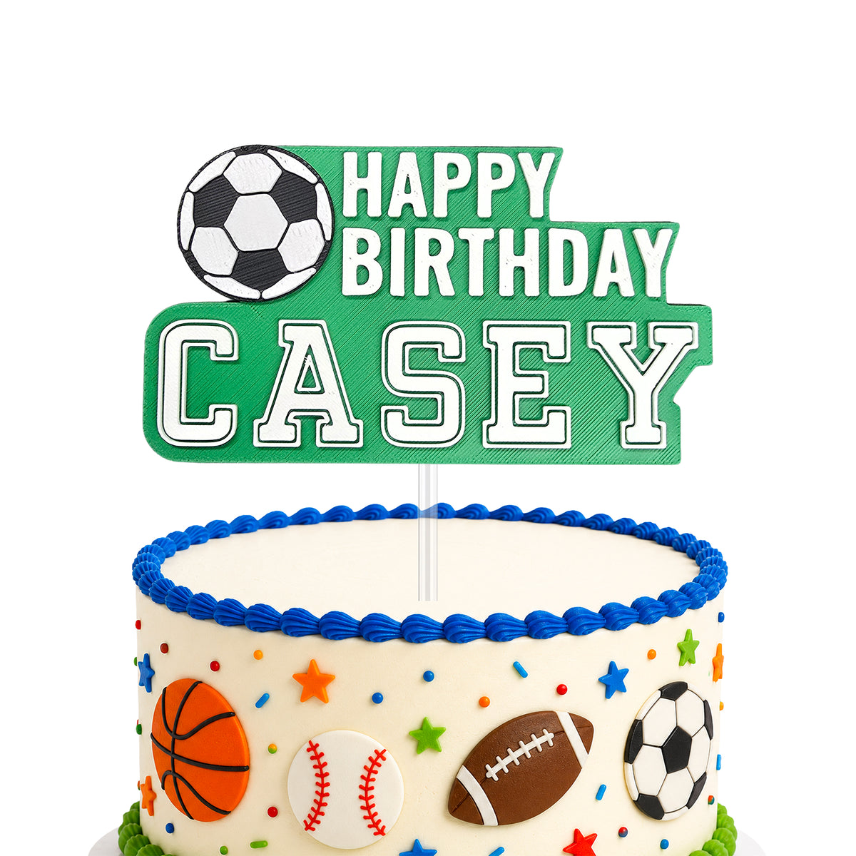Personalized Soccer Cake Topper with Name