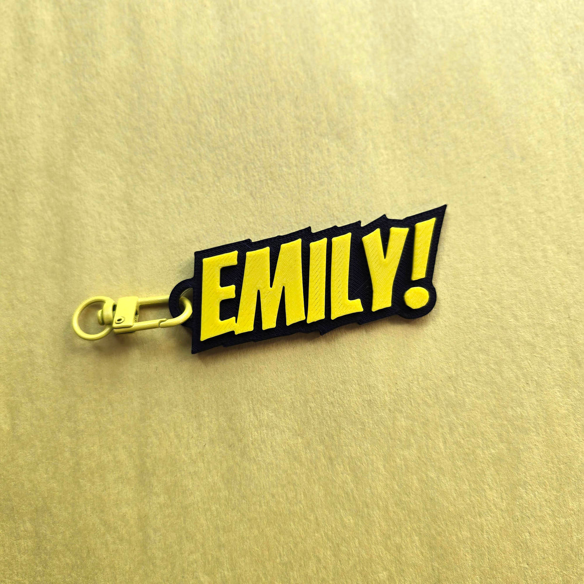 Superhero Comic Book Theme Custom Name Kids Keychain