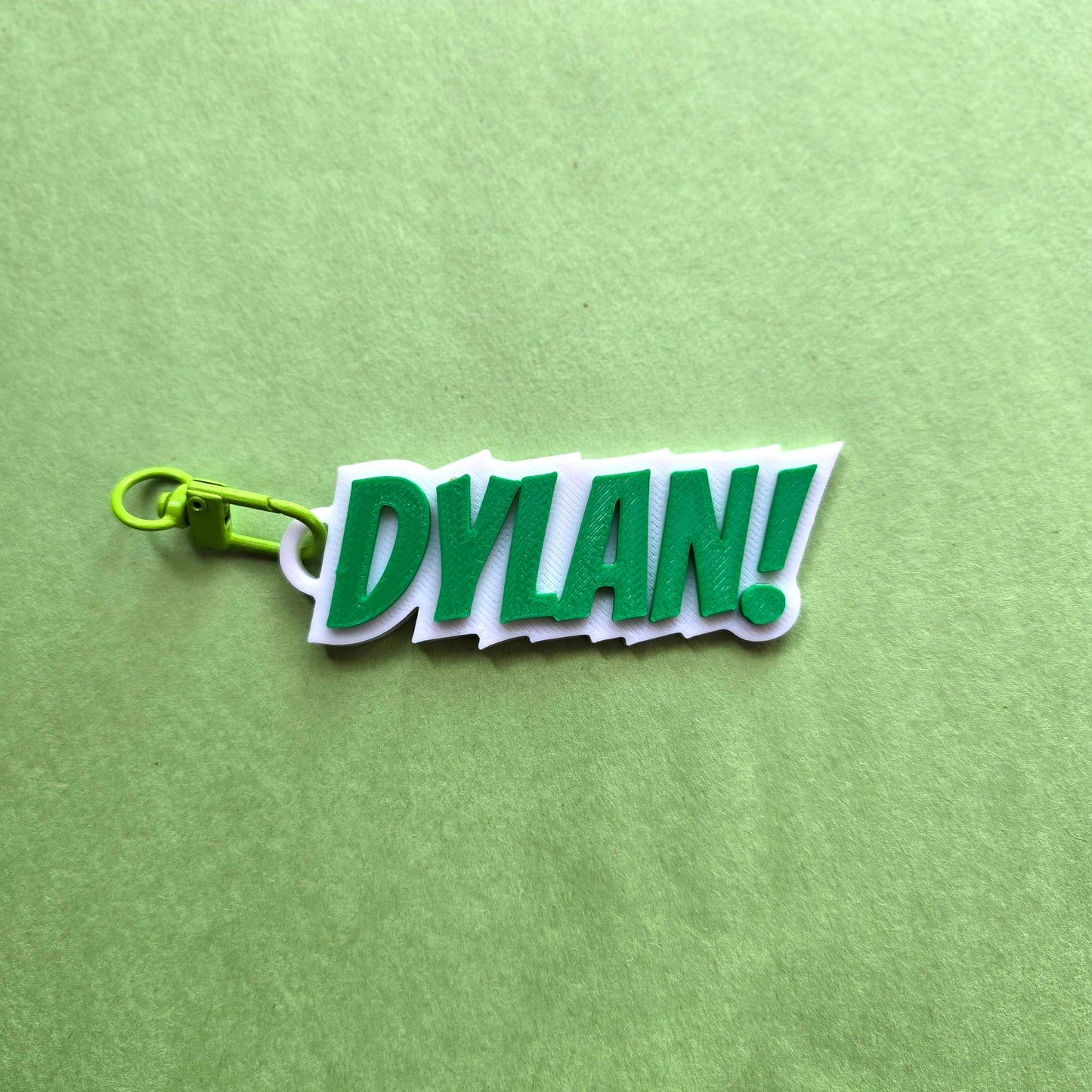 Superhero Comic Book Theme Custom Name Kids Keychain