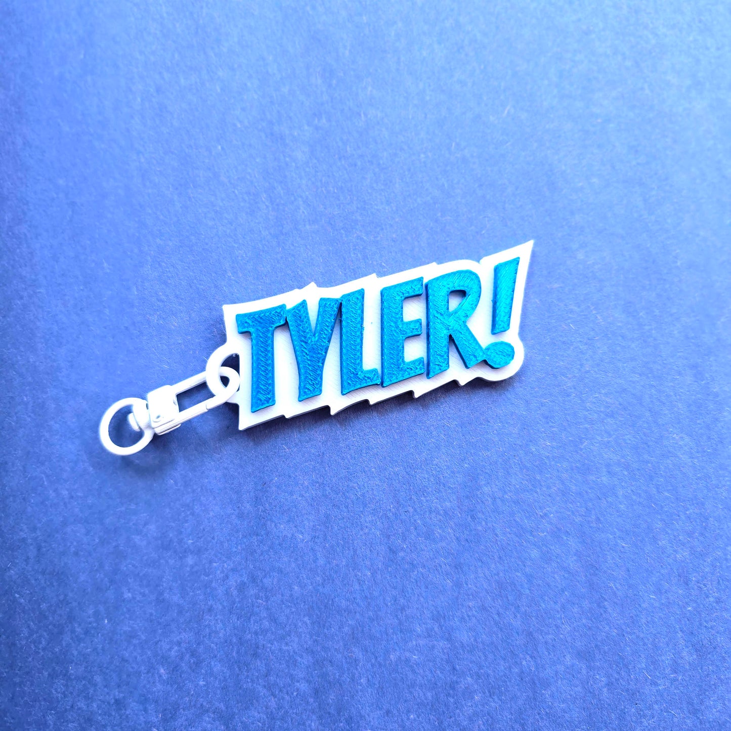 Superhero Comic Book Theme Custom Name Kids Keychain