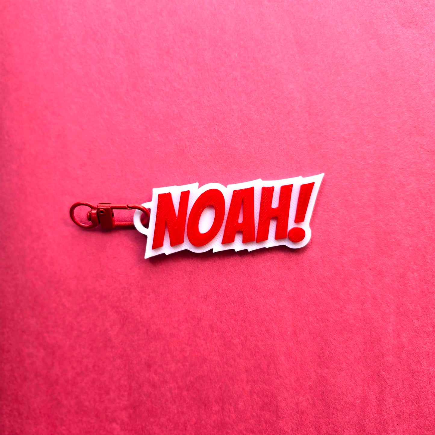 Superhero Comic Book Theme Custom Name Kids Keychain