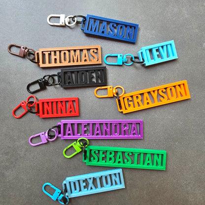 Mini Customizable Name Keychain for Kids Backpacks, Keys and more