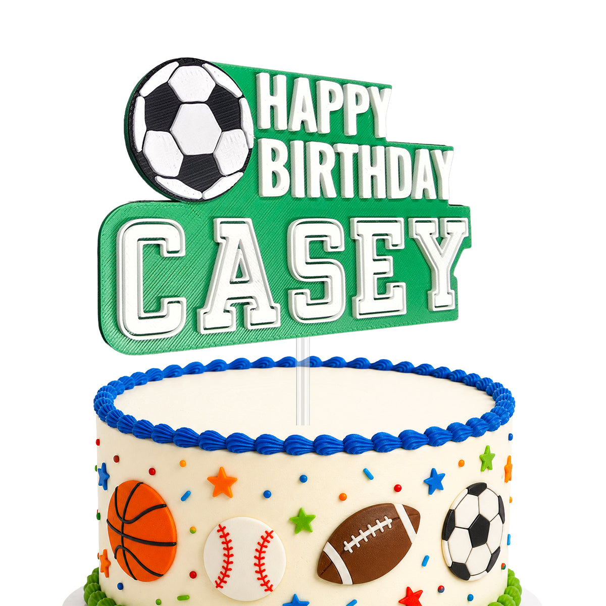 Personalized Soccer Cake Topper with Name