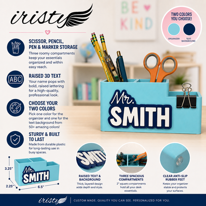 Personalized Pencil Organizer for Office, Classroom, Desks, Teachers and Assistants
