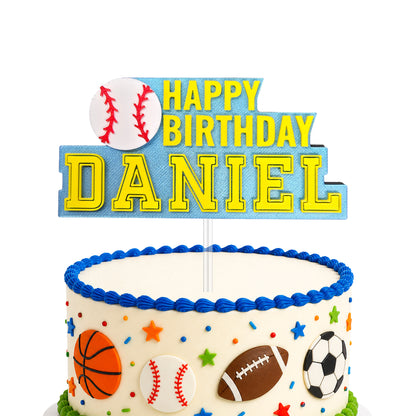 Personalized Baseball Cake Topper  with Name