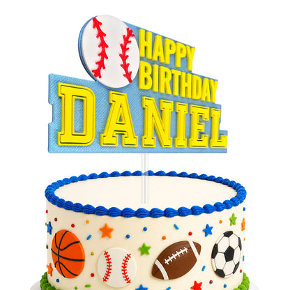 Personalized Baseball Cake Topper  with Name
