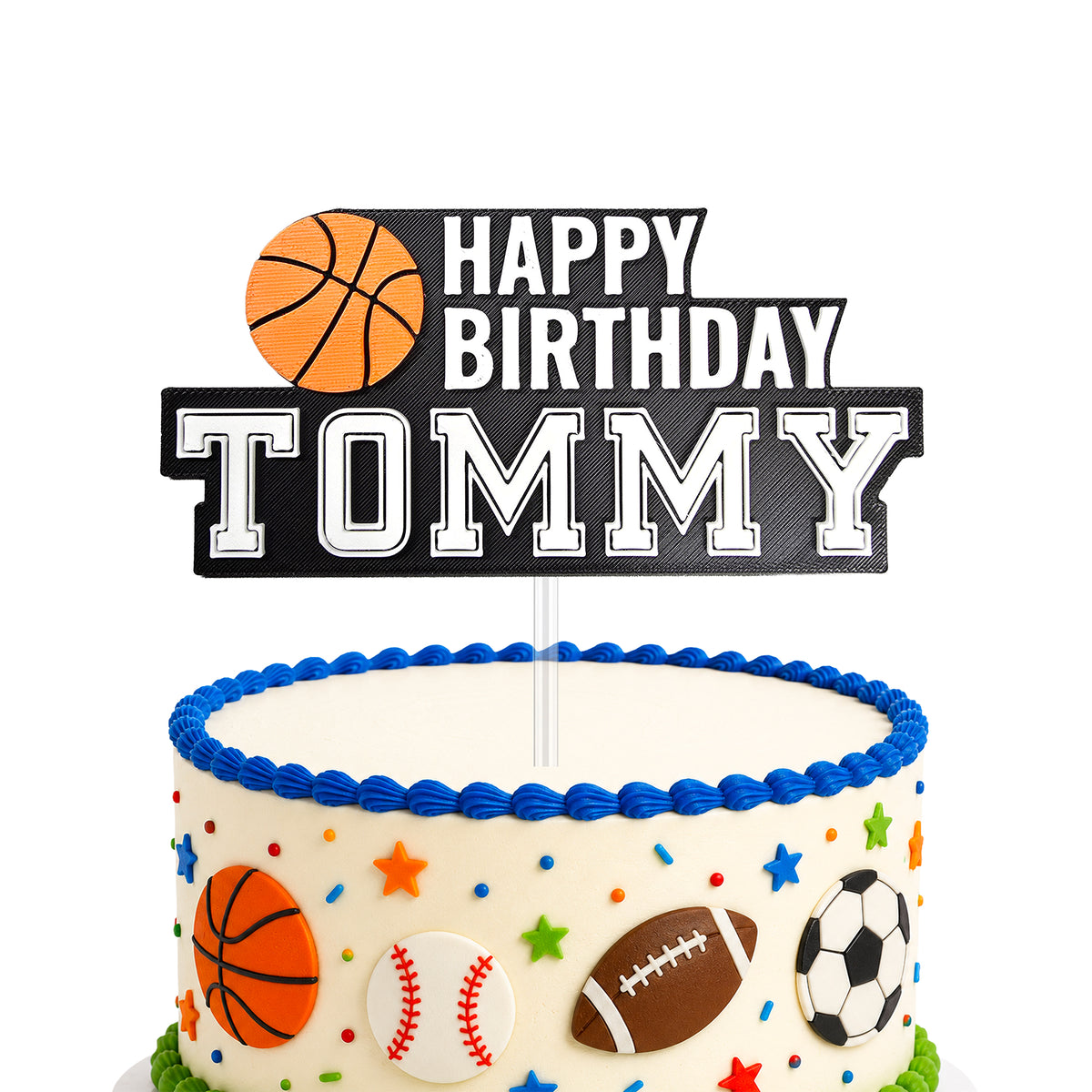 Personalized Basketball Cake Topper with Name