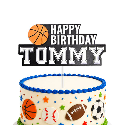 Personalized Basketball Cake Topper with Name