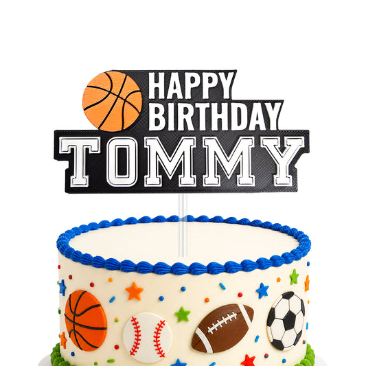 Personalized Basketball Cake Topper with Name