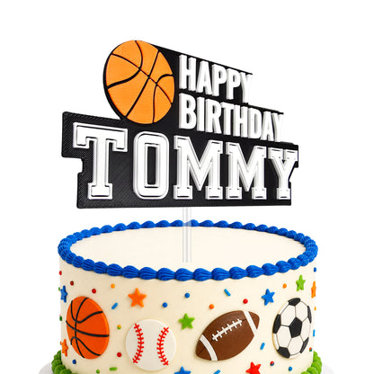 Personalized Basketball Cake Topper with Name