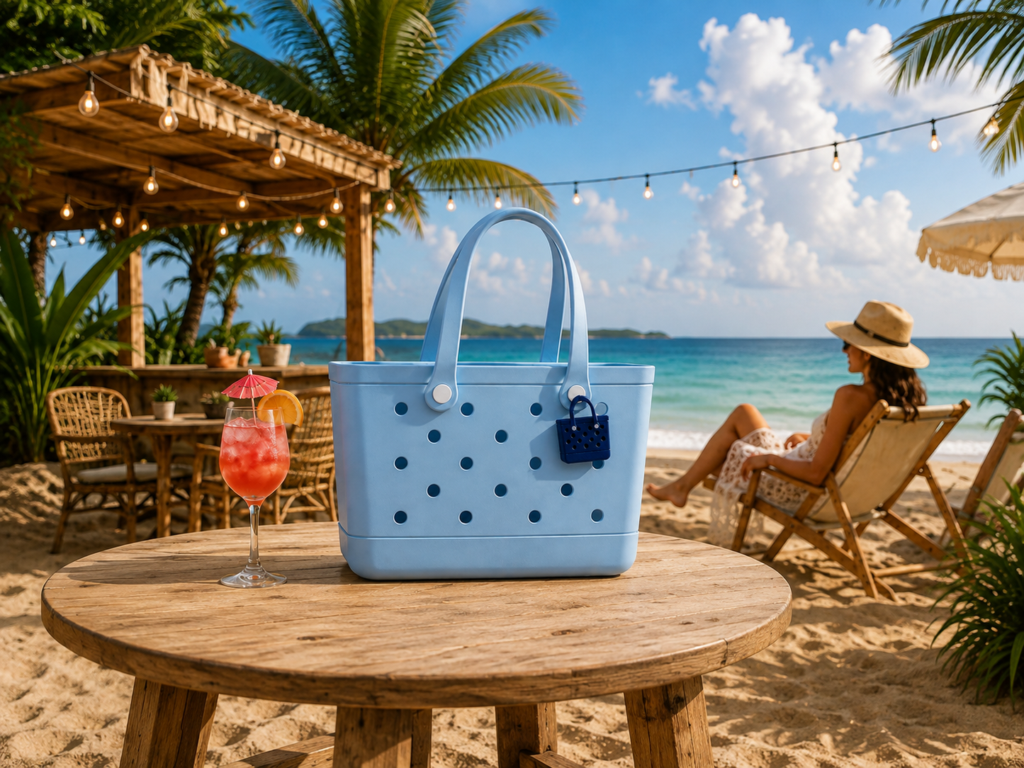 Mini Beach Bag Clicker Fidget Charm