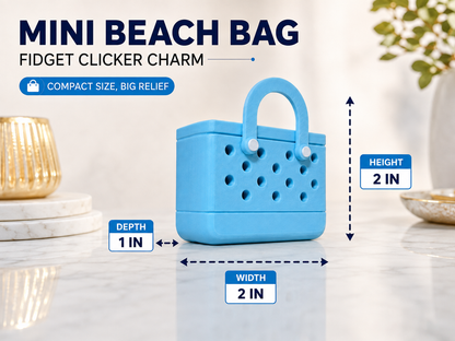 Mini Beach Bag Clicker Fidget Charm