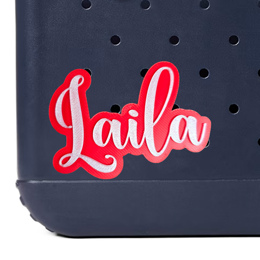 Elegant Script Style Custom Name Bag Charm for Bogg Bag and Simple Modern