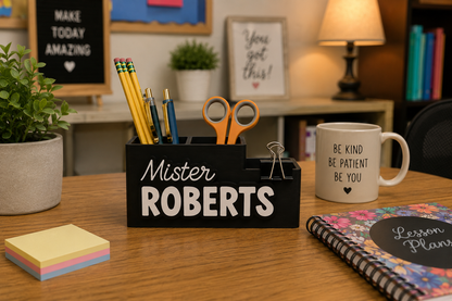Personalized Pencil Organizer for Office, Classroom, Desks, Teachers and Assistants