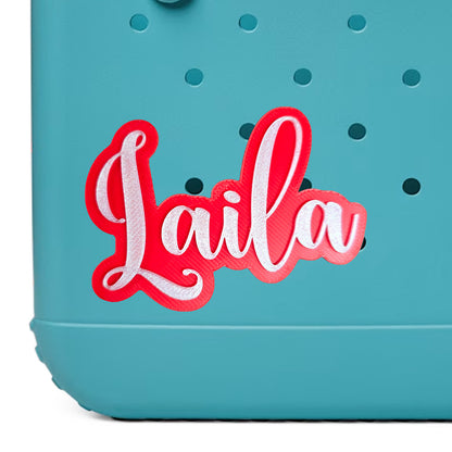 Elegant Script Style Custom Name Bag Charm for Bogg Bag and Simple Modern
