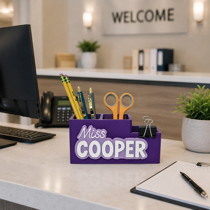 Personalized Pencil Organizer for Office, Classroom, Desks, Teachers and Assistants