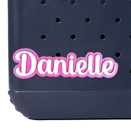 Charming Script Style Custom Name Bag Charm for Bogg Bag and Simple Modern