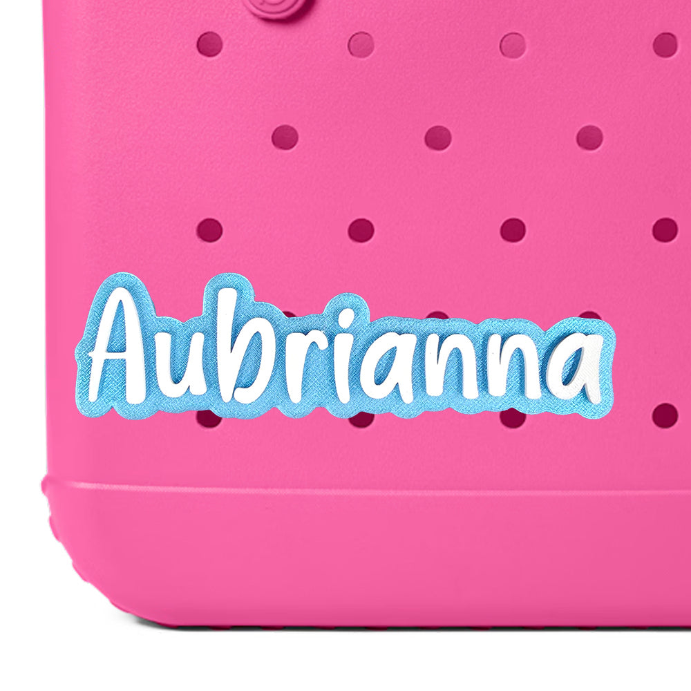 Freehand Style Custom Name Bag Charm for Bogg Bag and Simple Modern