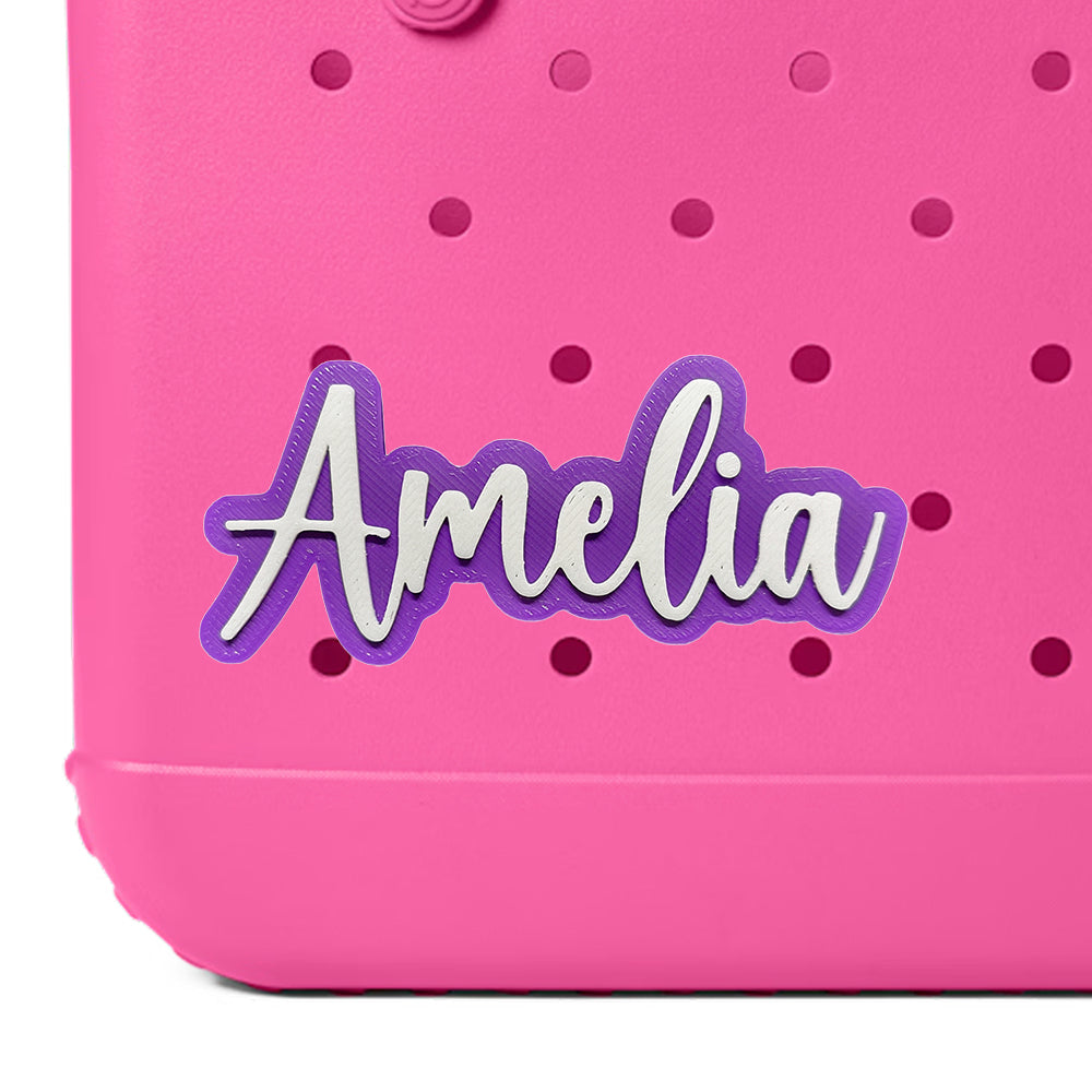 Modern Script Style Custom Name Bag Charm for Bogg Bag and Simple Modern