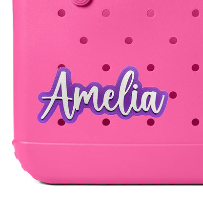 Modern Script Style Custom Name Bag Charm for Bogg Bag and Simple Modern