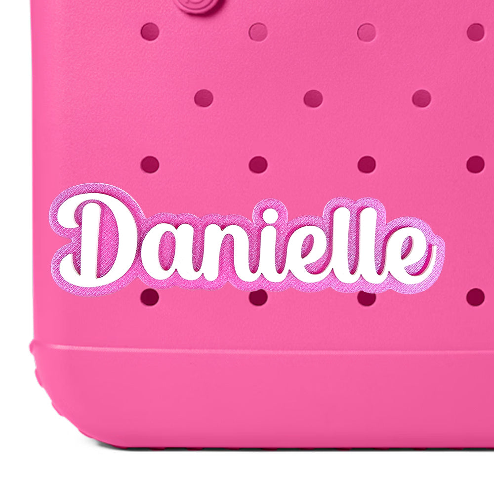 Charming Script Style Custom Name Bag Charm for Bogg Bag and Simple Modern