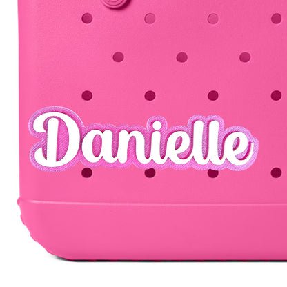 Charming Script Style Custom Name Bag Charm for Bogg Bag and Simple Modern