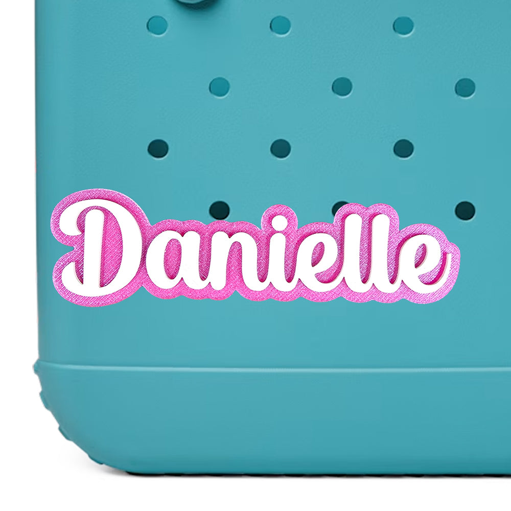 Charming Script Style Custom Name Bag Charm for Bogg Bag and Simple Modern