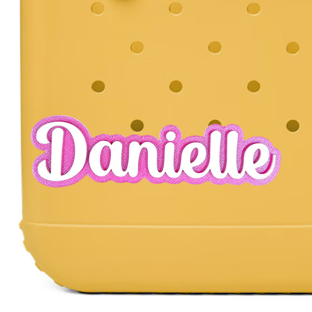 Charming Script Style Custom Name Bag Charm for Bogg Bag and Simple Modern